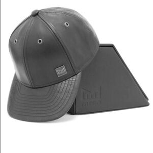 MELIN The Voyage Black Nappa Leather 6 Panel Cap.